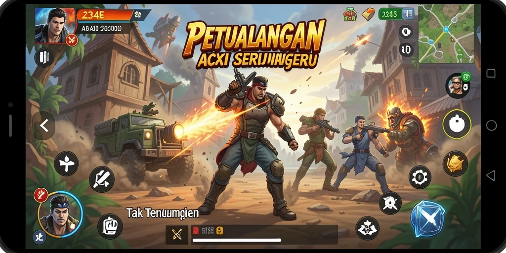 Tampilan gameplay seru di 234E yang penuh aksi.