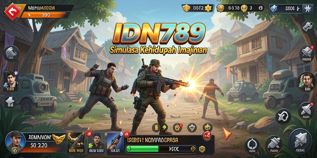 Tampilan gameplay IDN789 yang menampilkan simulasi kehidupan yang dinamis.