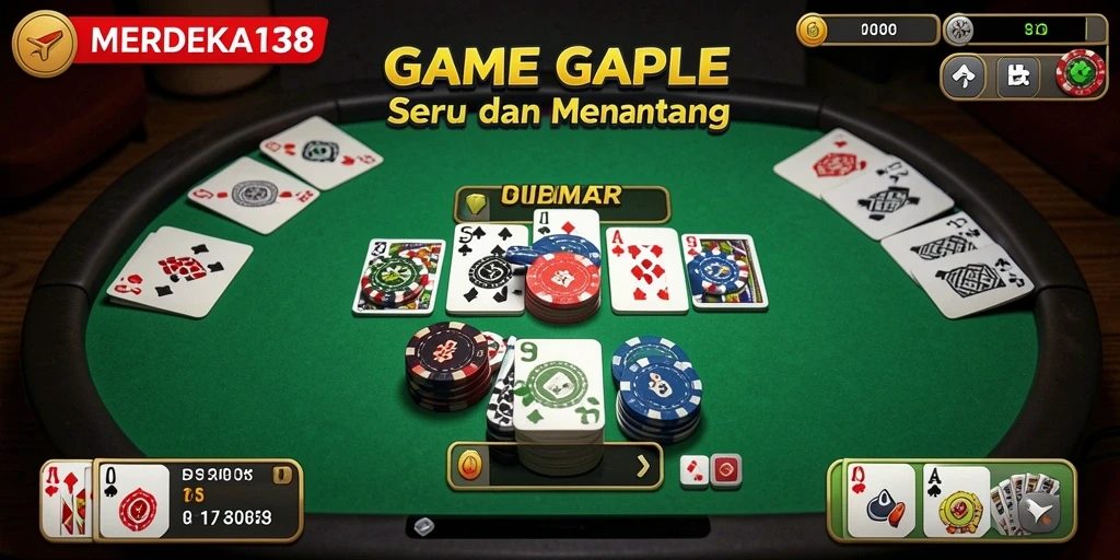 Tampilan seru gameplay Gaple di MERDEKA138 yang mengasyikkan.